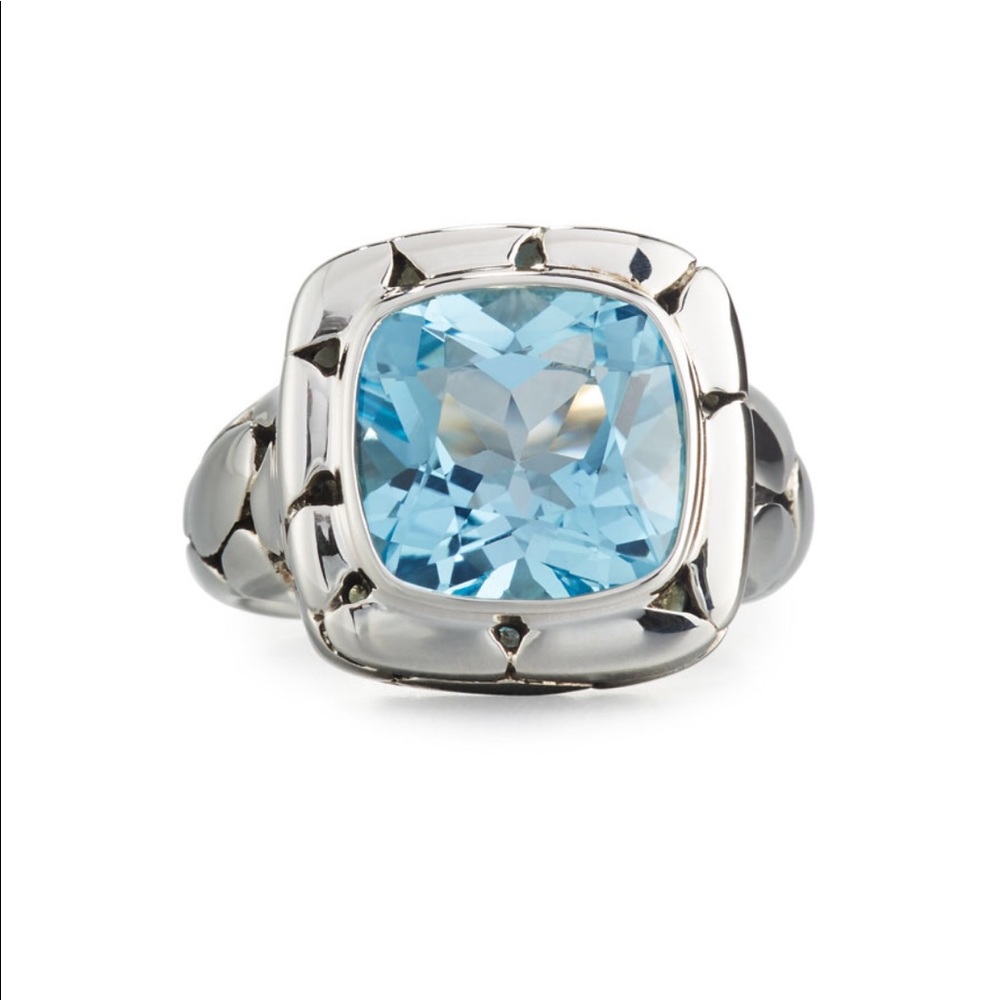 John Hardy Batu Kali Square Blue Topaz Ring